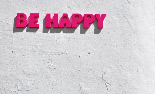 red be happy wall decor