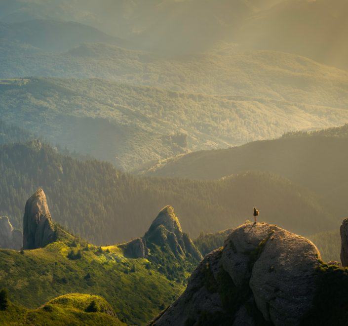 landscape photography of mountain hit by sun rays